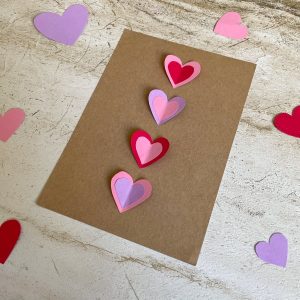 DIY Karte aus Papierherzen - Variante 2 mit 3D Herzen